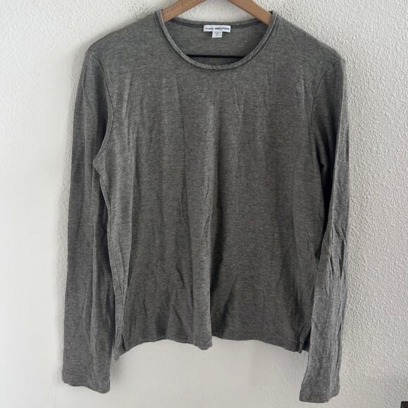 Standard James Perse Gray Wool Blend Long Sleeve Shirt Top 3 / Medium - Picture 1 of 6